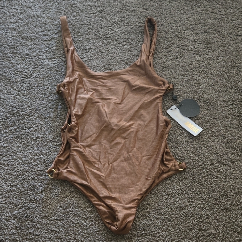 Amuse Society Copper One Piece Bikini Size Small - Picture 2 of 4